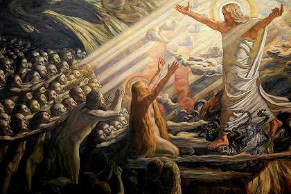 1894年《死亡王国中的基督》`Christ in the Realm of the Dead, 1894 by Joakim Skovgaard