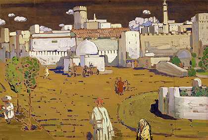 阿拉伯城市，1905年`Arab City, 1905 by Wassily Kandinsky