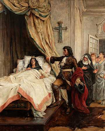 彼得大帝访问梅因特农夫人`Peter the Great visiting Madame de Maintenon by Therese de Champ-Renaud