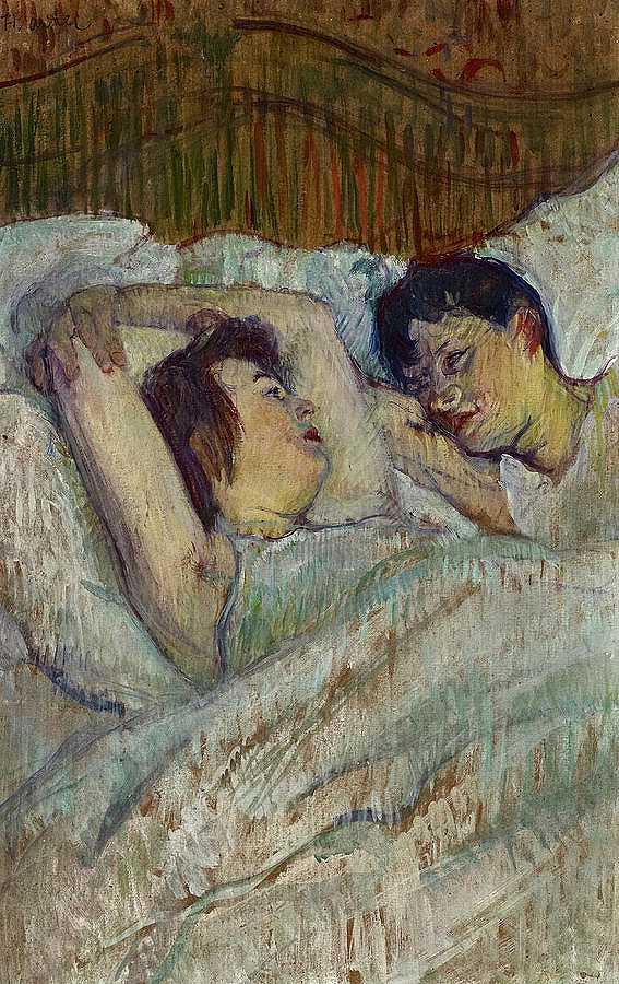 在床上，1892年`In bed, 1892 by Henri de Toulouse-Lautrec