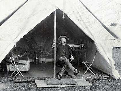 布法罗·比尔、科迪在野生西部表演帐篷`Buffalo Bill, Cody in Wild West show Tent by American History