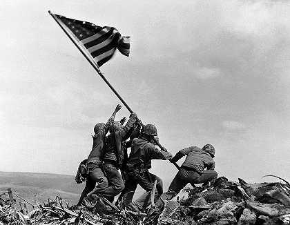 硫磺岛升旗仪式`Flag Raising At Iwo Jima by Joe Rosenthal