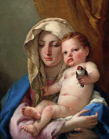 金翅雀的麦当娜，1767-1770`Madonna of the Goldfinch, 1767-1770 by Giovanni Battista Tiepolo