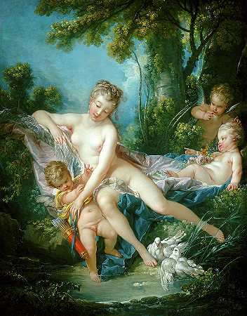 1751年的维纳斯浴`The Bath of Venus, 1751 by Francois Boucher
