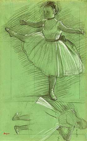 1873年对舞者的两项研究`Two Studies of Dancers, 1873 by Edgar Degas