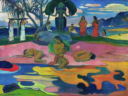 1894年的上帝日`Day of the God, 1894 by Paul Gauguin
