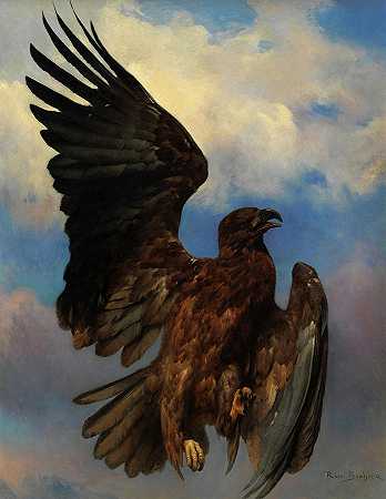 受伤的老鹰，1870年`The Wounded Eagle, 1870 by Rosa Bonheur