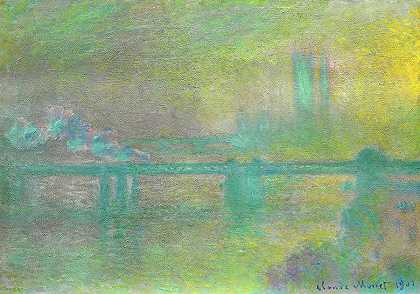 查令十字桥，伦敦，1901年`Charing Cross Bridge, London, 1901 by Claude Monet
