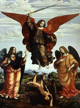 三大天使`The Three Archangels by Marco d\’Oggiono