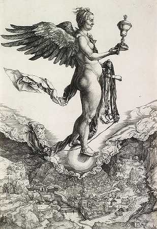 伟大的财富，复仇女神，1502年`Great Fortune, Nemesis, 1502 by Albrecht Durer