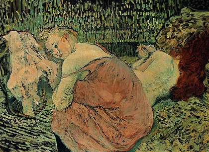 两个朋友，1895年`The Two Friends, 1895 by Henri de Toulouse-Lautrec