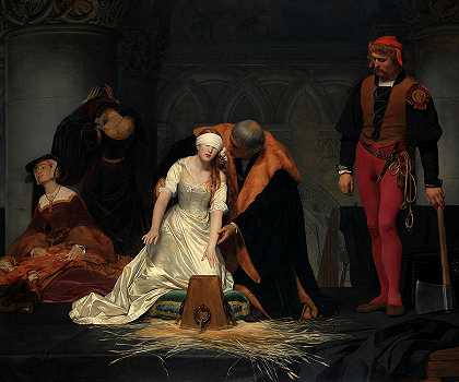 简·格雷夫人的处决，1833年`The Execution of Lady Jane Grey, 1833 by Paul Delaroche