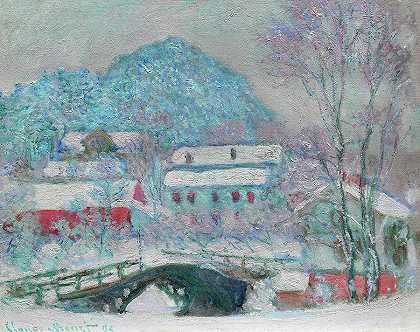 1895年，挪威山特维卡`Sandvika, Norway, 1895 by Claude Monet