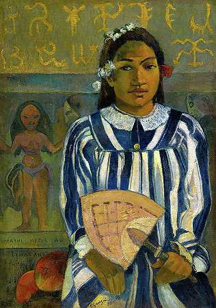 Tehamana有许多父母或1893年Tehamana的祖先`Tehamana Has Many Parents or The Ancestors of Tehamana, 1893 by Paul Gauguin