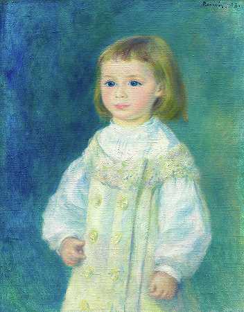 露西·贝拉德，《穿白衣服的孩子》，1883年`Lucie Berard, Child in White, 1883 by Pierre-Auguste Renoir