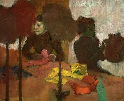 米勒夫妇，1882-1905年`The Milliners, 1882-1905 by Edgar Degas
