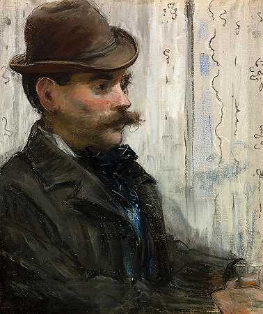 阿尔方斯·莫鲁肖像，1878-1879年`Portrait of Alphonse Maureau, 1878-1879 by Edouard Manet
