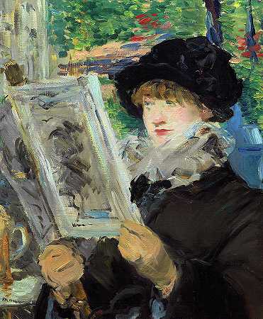 女性阅读，1880-1881`Woman Reading, 1880-1881 by Edouard Manet