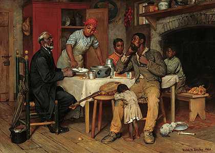 田园之旅，1881年`A Pastoral Visit, 1881 by Richard Norris Brooke