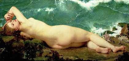 珍珠与波浪，1862年`The Pearl and the Wave, 1862 by Paul Baudry