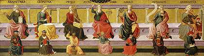 七门文科，1450年`Seven Liberal Arts, 1450 by Francesco Pesellino