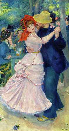 《在布吉瓦尔的舞蹈》，画于1883年`Dance at Bougival, painted in 1883 by Pierre-Auguste Renoir