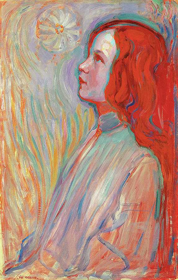 奉献，1908年`Devotion, 1908 by Piet Mondrian
