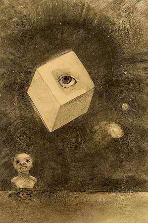 立方体`The Cube by Odilon Redon