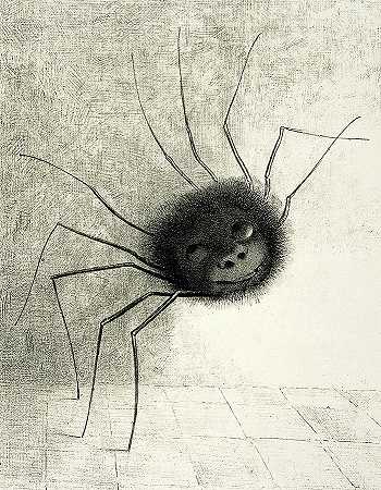 微笑的蜘蛛`Smiling Spider by Odilon Redon