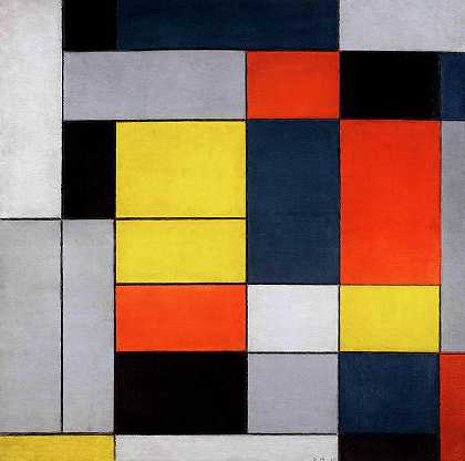 1920年第二部作品`Composition No. 2, 1920 by Piet Mondrian