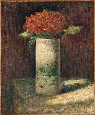 瓶花之六`A Vase of Flowers by Georges Pierre Seurat