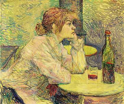 苏珊娜·瓦拉顿，宿醉` Suzanne Valadon, Hangover by Henri de Toulouse-Lautrec