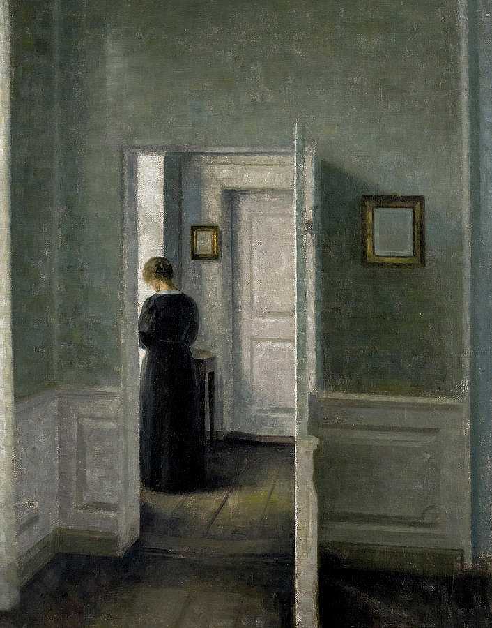 1901年10月30日Strandgade室内`Interior, Strandgade 30, 1901 by Vilhelm Hammershoi