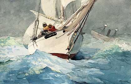 钻石浅滩，1905年`Diamond Shoal, 1905 by Winslow Homer