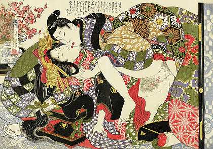 顺佳，吉原的妓女`Shunga, The Yoshiwara Prostitute by Kikugawa Eizan