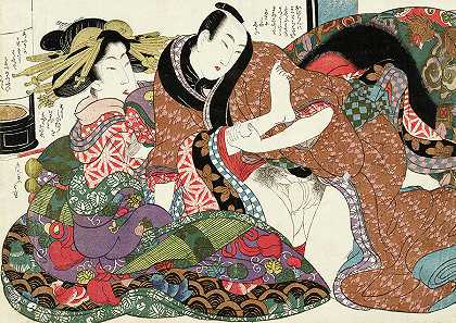 顺佳，吉原妓女，选自织锦区`Shunga, Yoshiwara Prostitute, from Selections from the Brocade Quarter by Kikugawa Eizan
