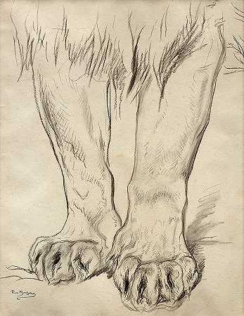 狮子爪`Lion Paws by Rosa Bonheur