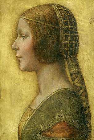 一位年轻未婚妻的简介，1496年`Profile of a Young Fiancee, 1496 by Leonardo da Vinci