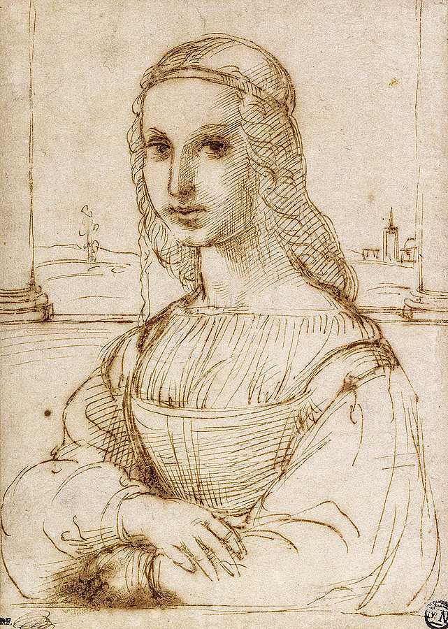 阳台上的年轻女子`Young Woman on a Balcony by Raphael