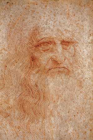 达芬奇自画像`Self Portrait of Leonardo Da Vinci by Leonardo Da Vinci