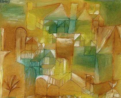 立面棕绿色`Facade Brown-Green by Paul Klee