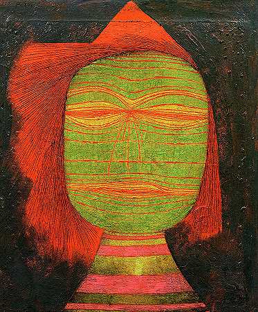 喜剧演员面具，1924年`Comedian Mask, 1924 by Paul Klee