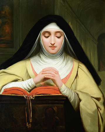 圣特蕾西`Saint Therese by Raymond Monvoisin