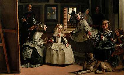 拉斯梅尼纳斯，菲利普四世家族，详图1`Las Meninas, The Family of Philip IV, Detail No.1 by Diego Velazquez