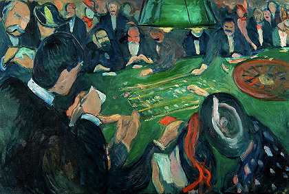 在轮盘赌桌上，1893年`At the Roulette Table, 1893 by Edvard Munch