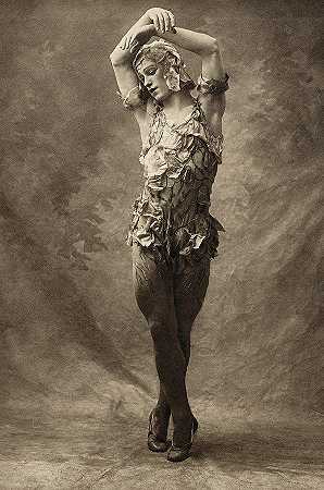 俄罗斯芭蕾舞《玫瑰幽灵》中的瓦斯拉夫·尼金斯基`Vaslav Nijinsky in Le Spectre de la Rose, Russian Ballet by Auguste Bert
