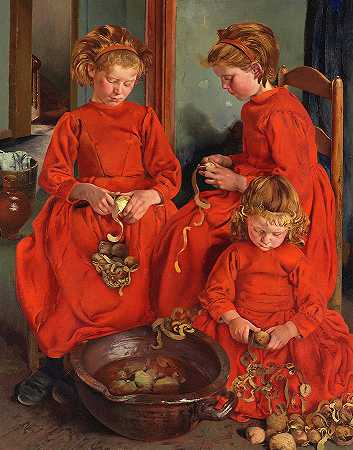 三姐妹，1896年`The Three Sisters, 1896 by Leon Frederic