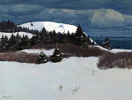 缅因州海岸，1907年`Maine Coast, 1907 by Rockwell Kent
