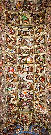 西斯廷教堂天花板`The Sistine Chapel Ceiling by Michelangelo Buonarroti
