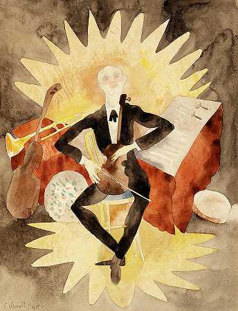 音乐家，1918年`Musician, 1918 by Charles Demuth